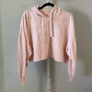 Exhale Baby Pink Cropped Hoodie
